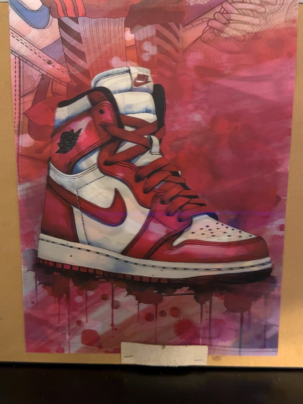 Nike Pink and White High-Top Sneaker 3D Poster Art Print
16x12